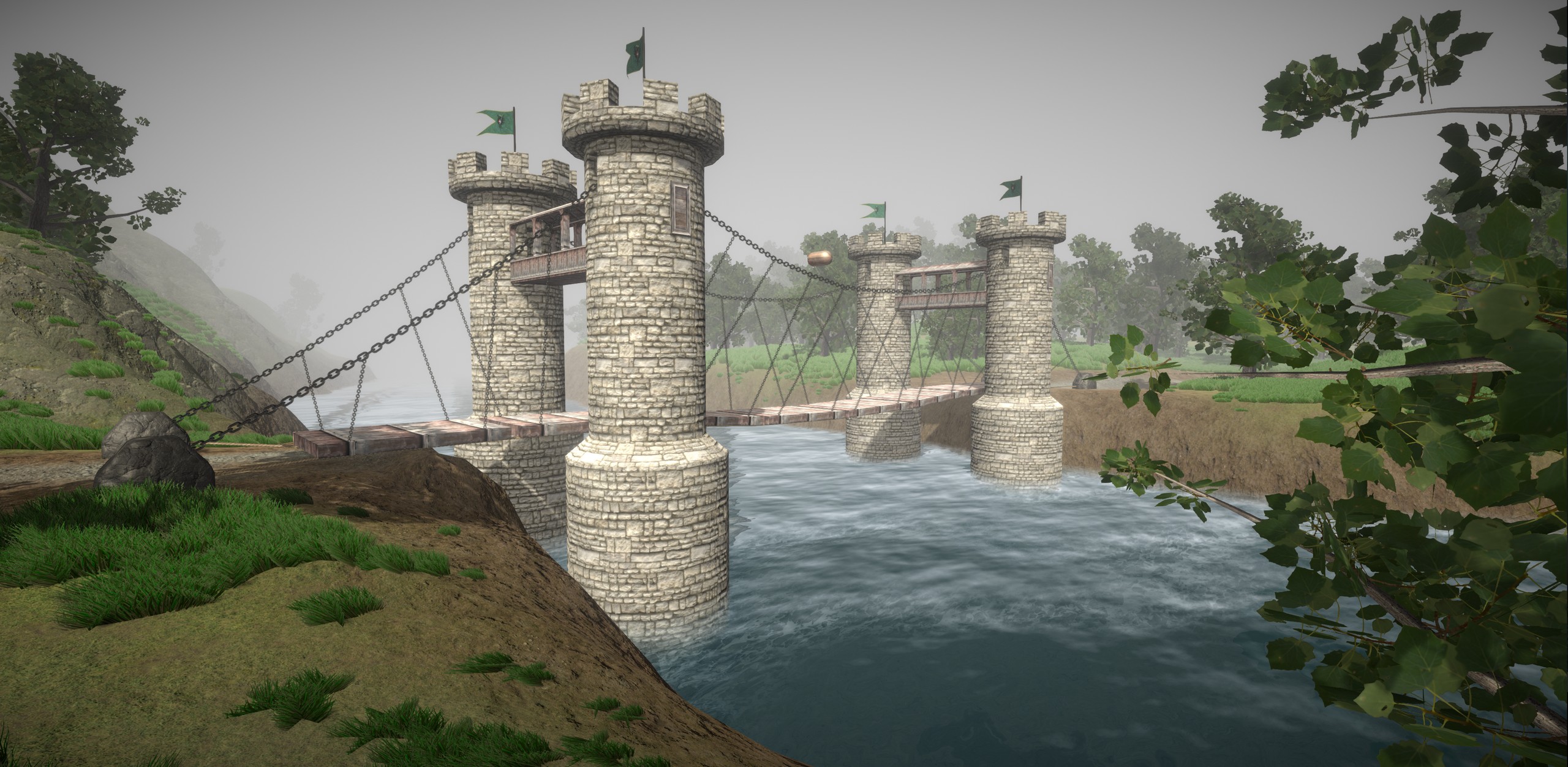 Bridge Master Unity Asset - build your own rope bridge with ease.